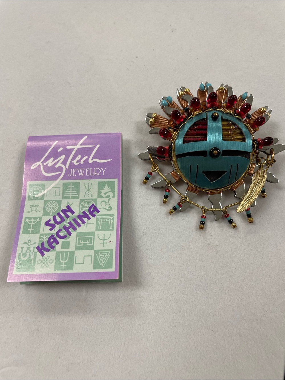 Liztech Sun Kachina Hand-Crafted Brooch